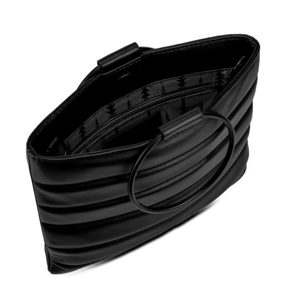 Thacker Bags Thacker Le Pouch Black Leather Puffy Quilted Ring